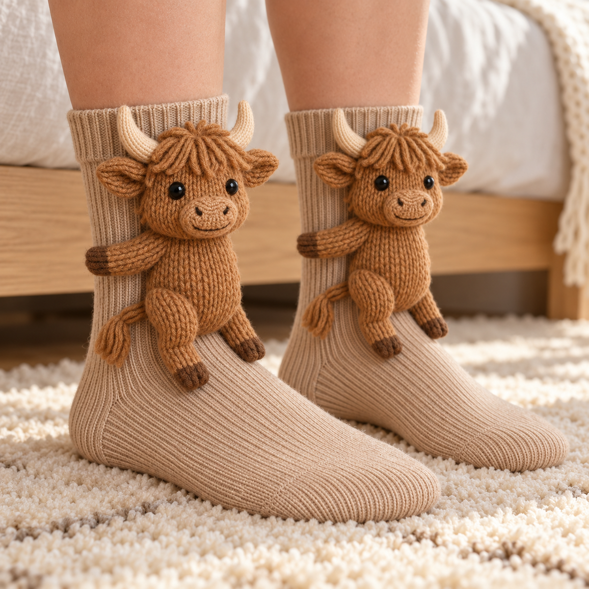 La Vache des Alpes — paire de chaussettes portée