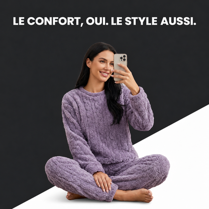 Ensemble DOMELYAH violet porté, confort et style