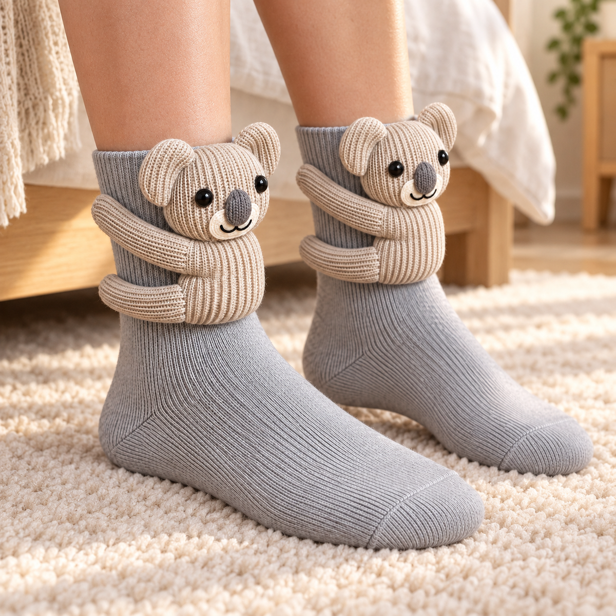 Le Koala — paire de chaussettes portée