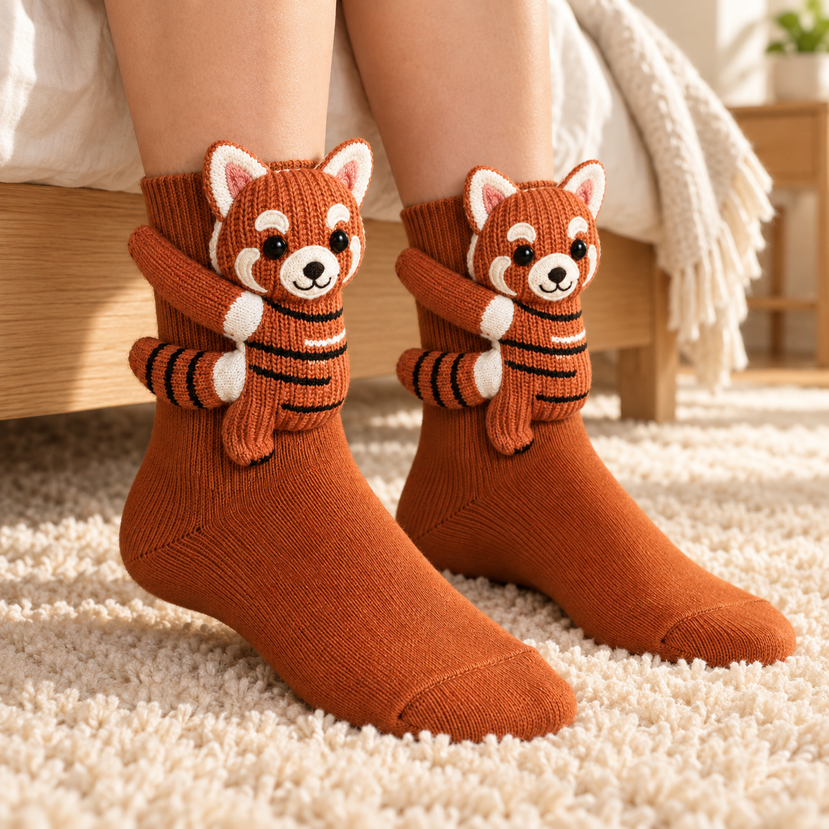 Le Renard Malin — paire de chaussettes portée